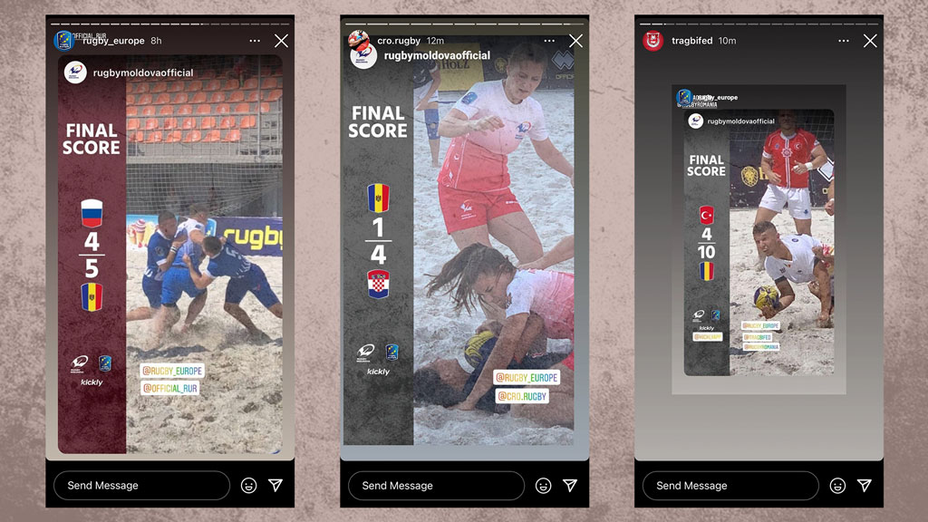 Rugby Europe Beach Tour’s success on Instagram Stories