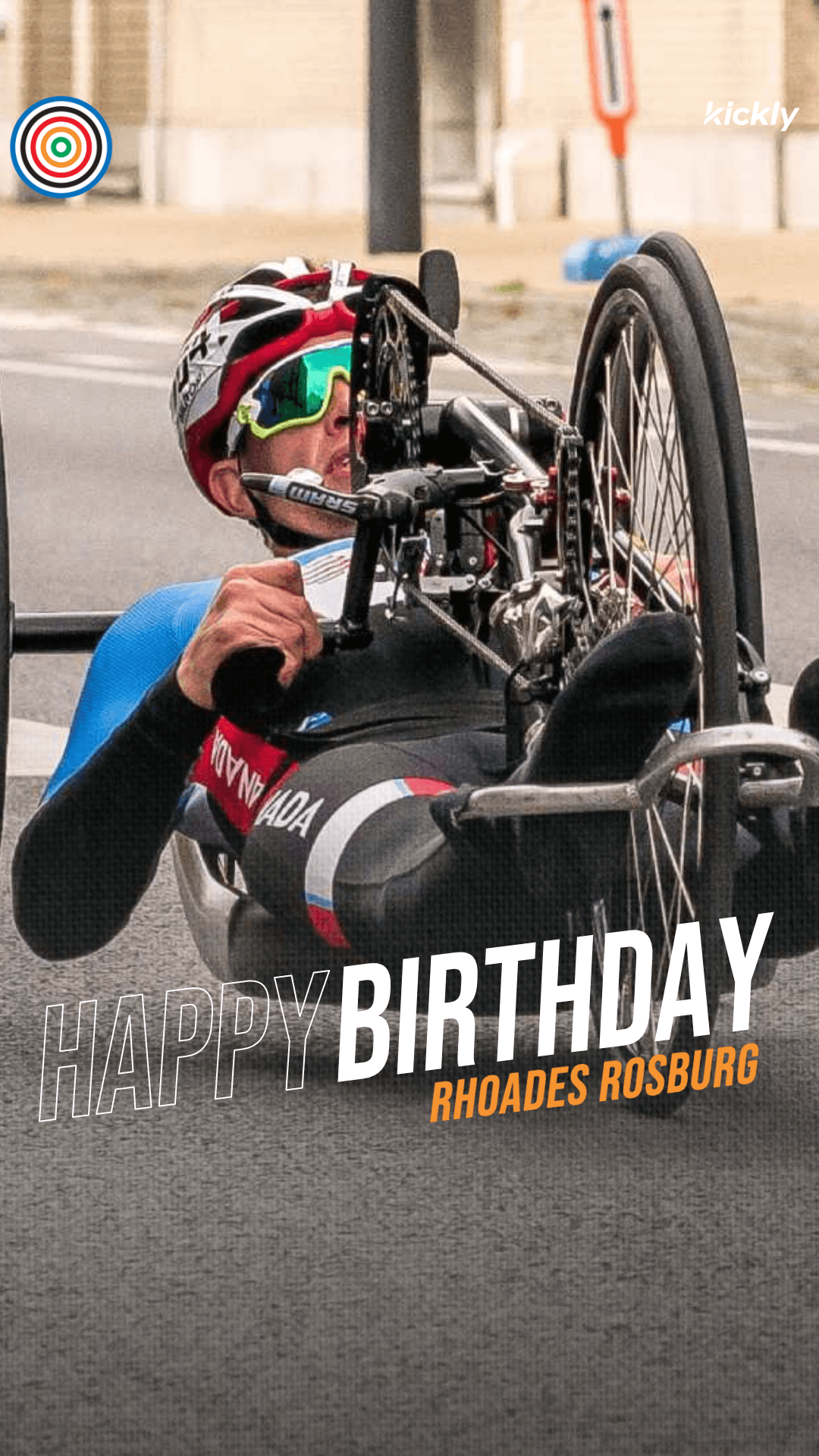 Tricycle Athlete Happy Birthday Template V