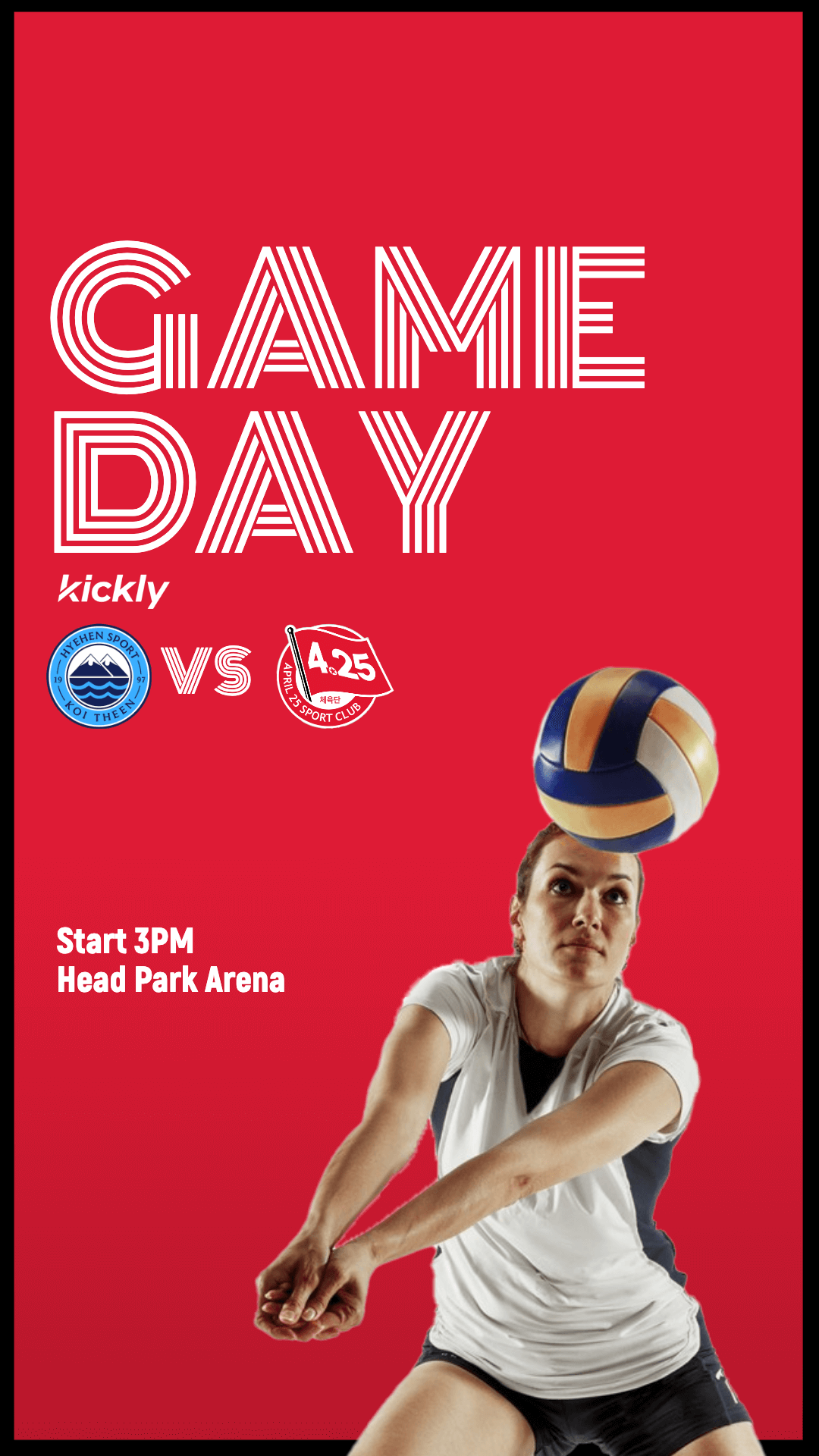 Volleyball Gameday Editable Template