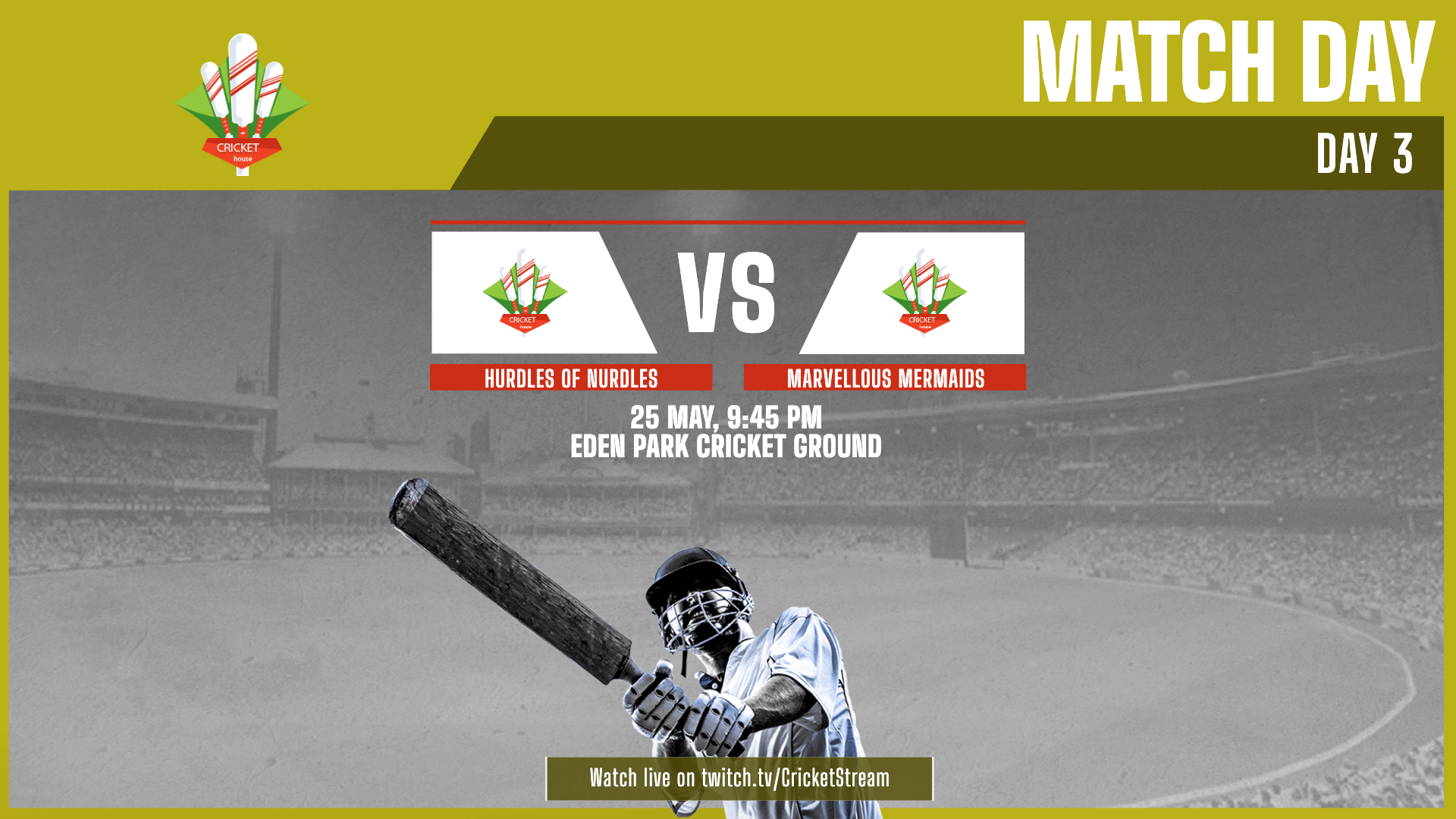 Cricket Match Day Editable Template L