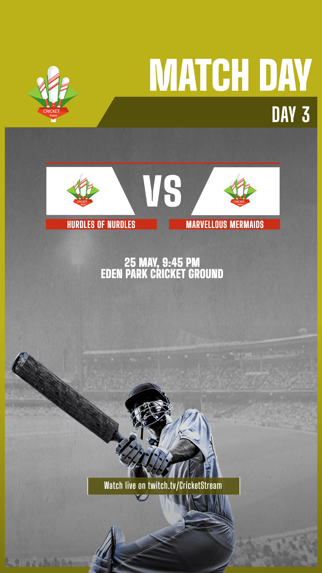 Cricket Match Day Editable Template V