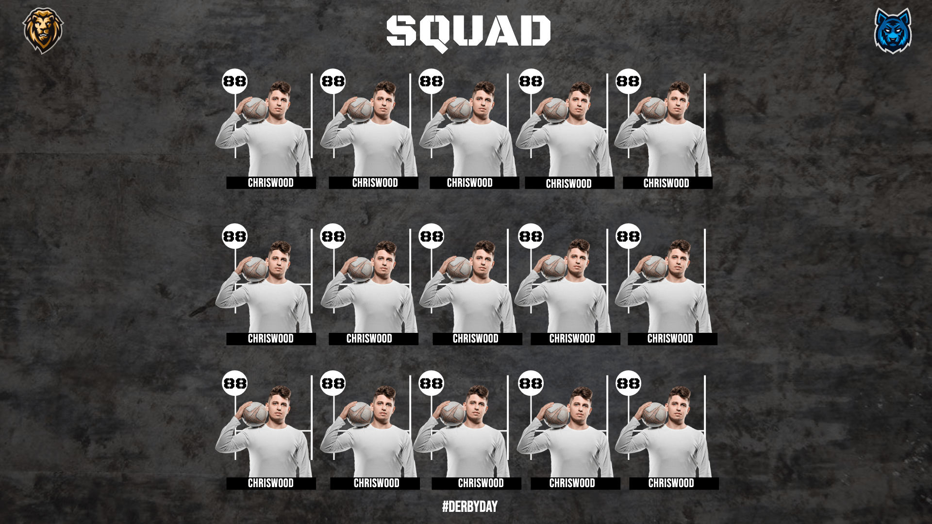 Rugby Squad List Design