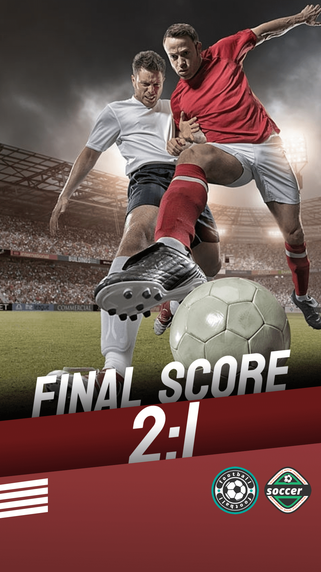 Soccer Game Final Score Editable Design V