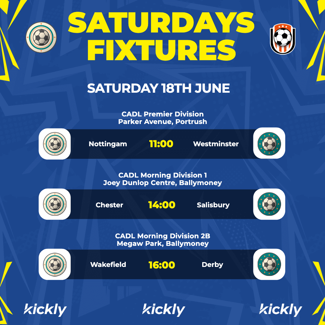 Soccer Weekend Fixtures Design Kickly