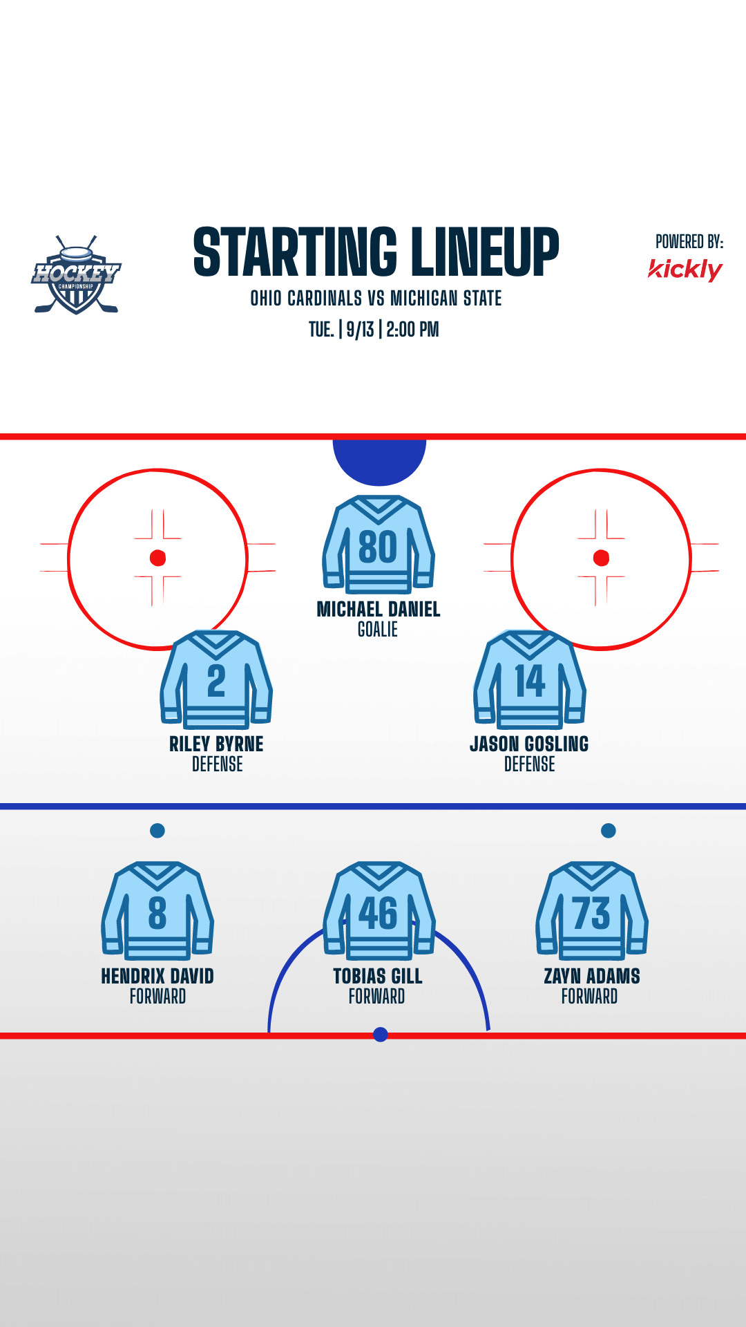 Hockey Starting Lineup Editable Graphic V