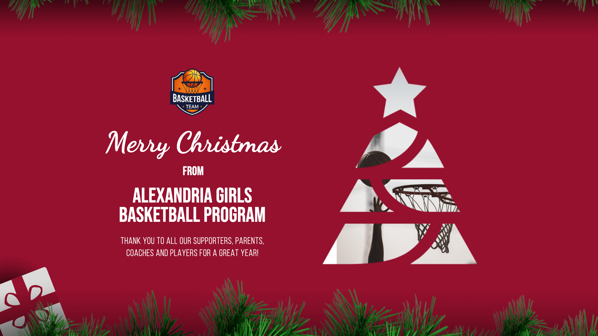 Basketball Christmas Card Editable Design L
