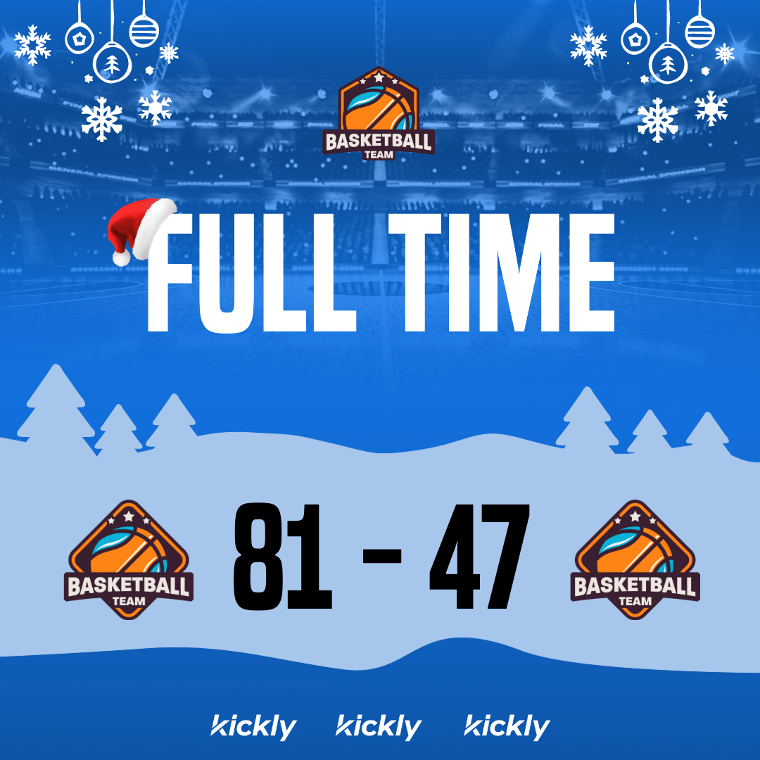 Basketball Christmas Themed Match Result Template S