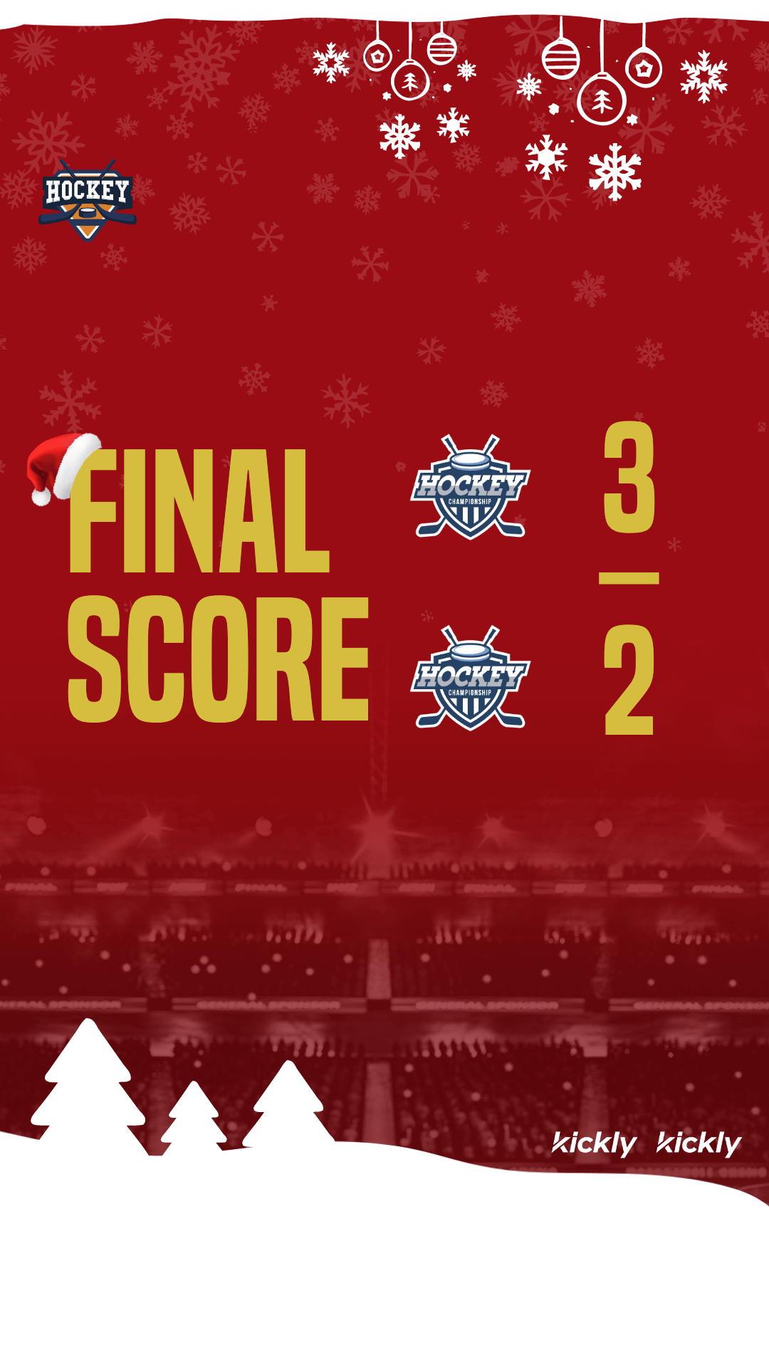 Christmas Themed Hockey Final Score Template