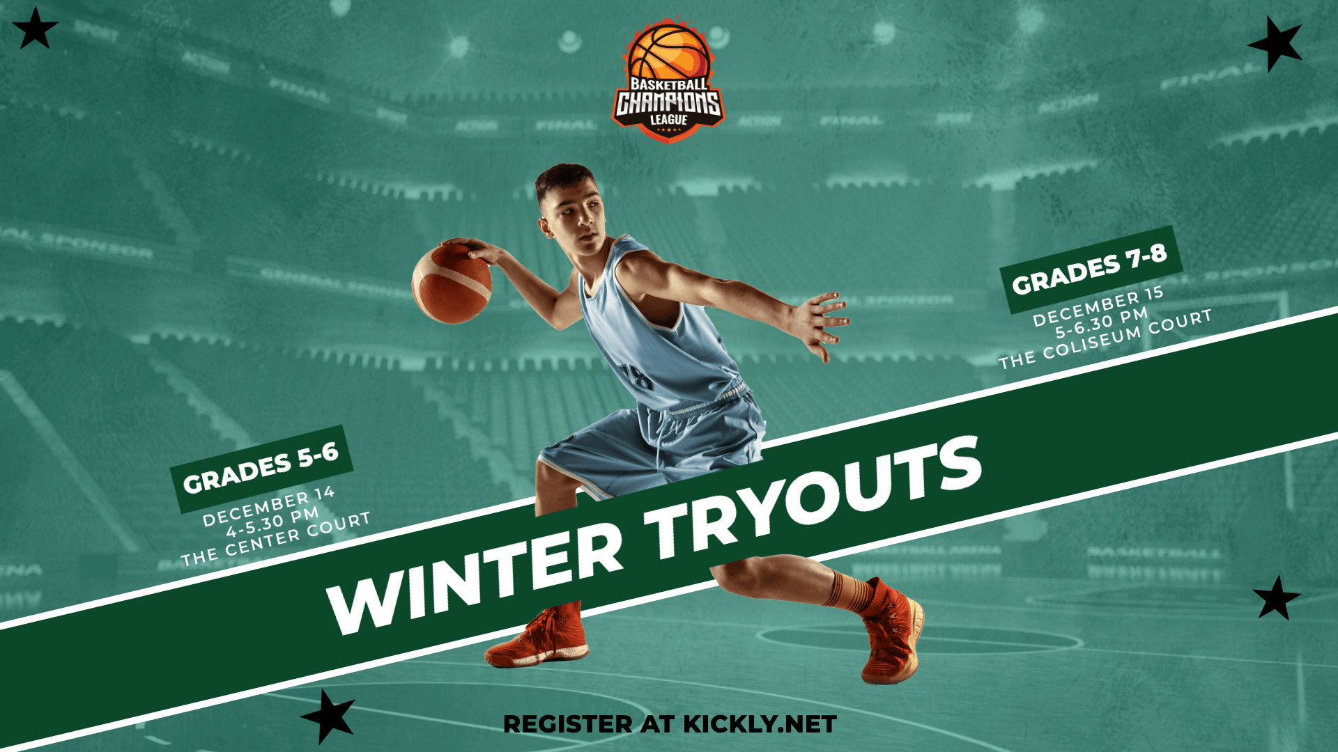 College Basketball Winter Tryouts Design