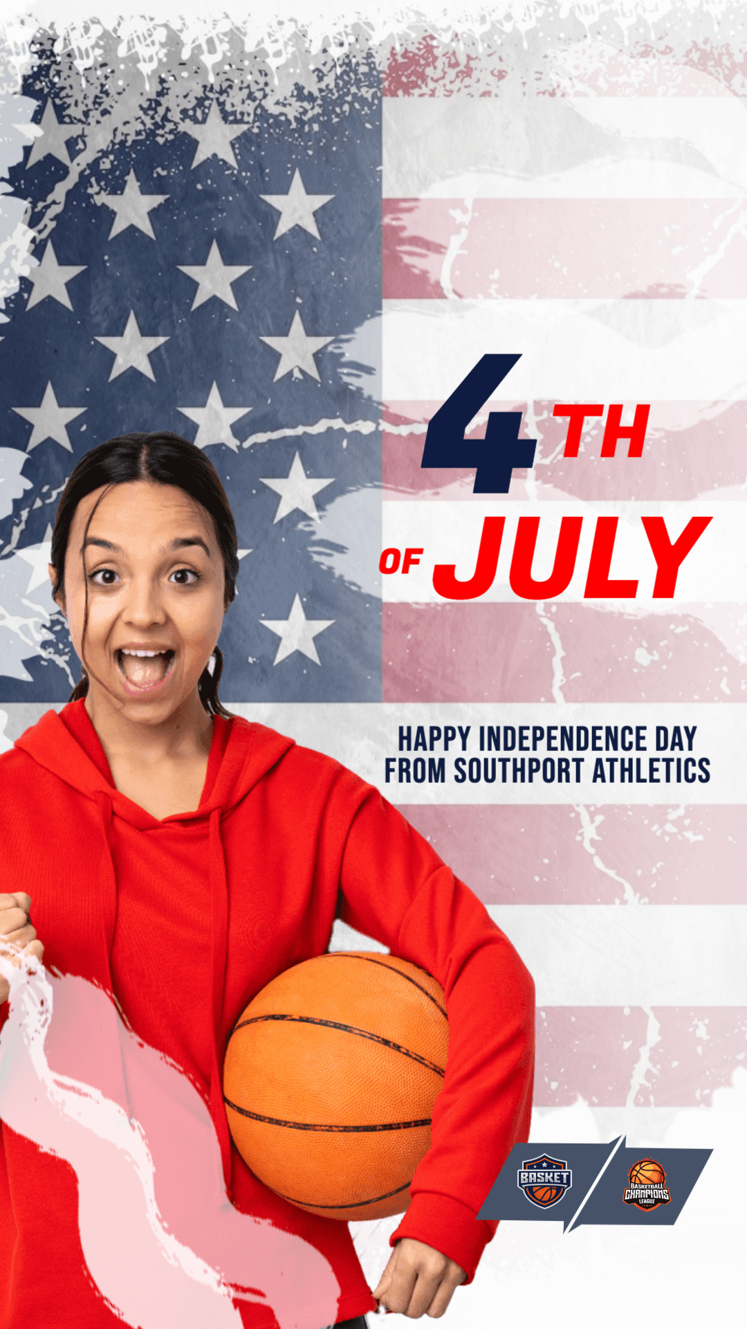 4th of July Holiday Basketball Template