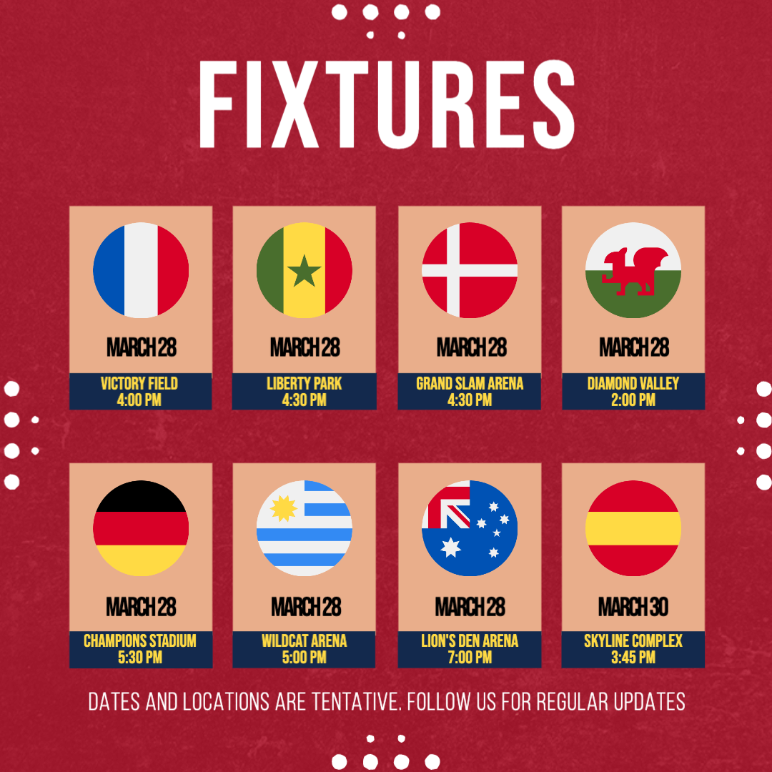 Free National Team Upcoming Fixtures Template S