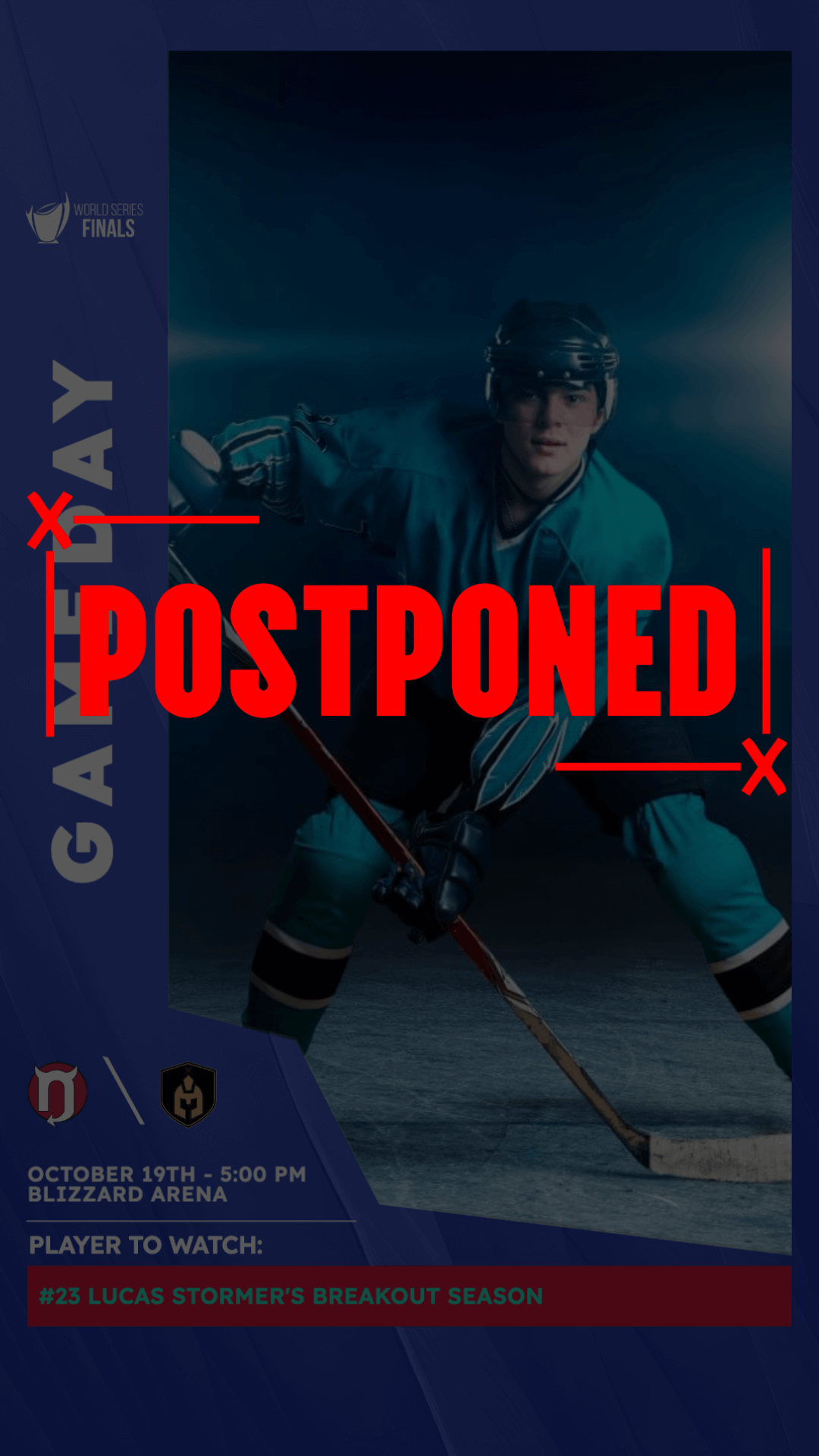 Postponed Hockey Match Editable Template