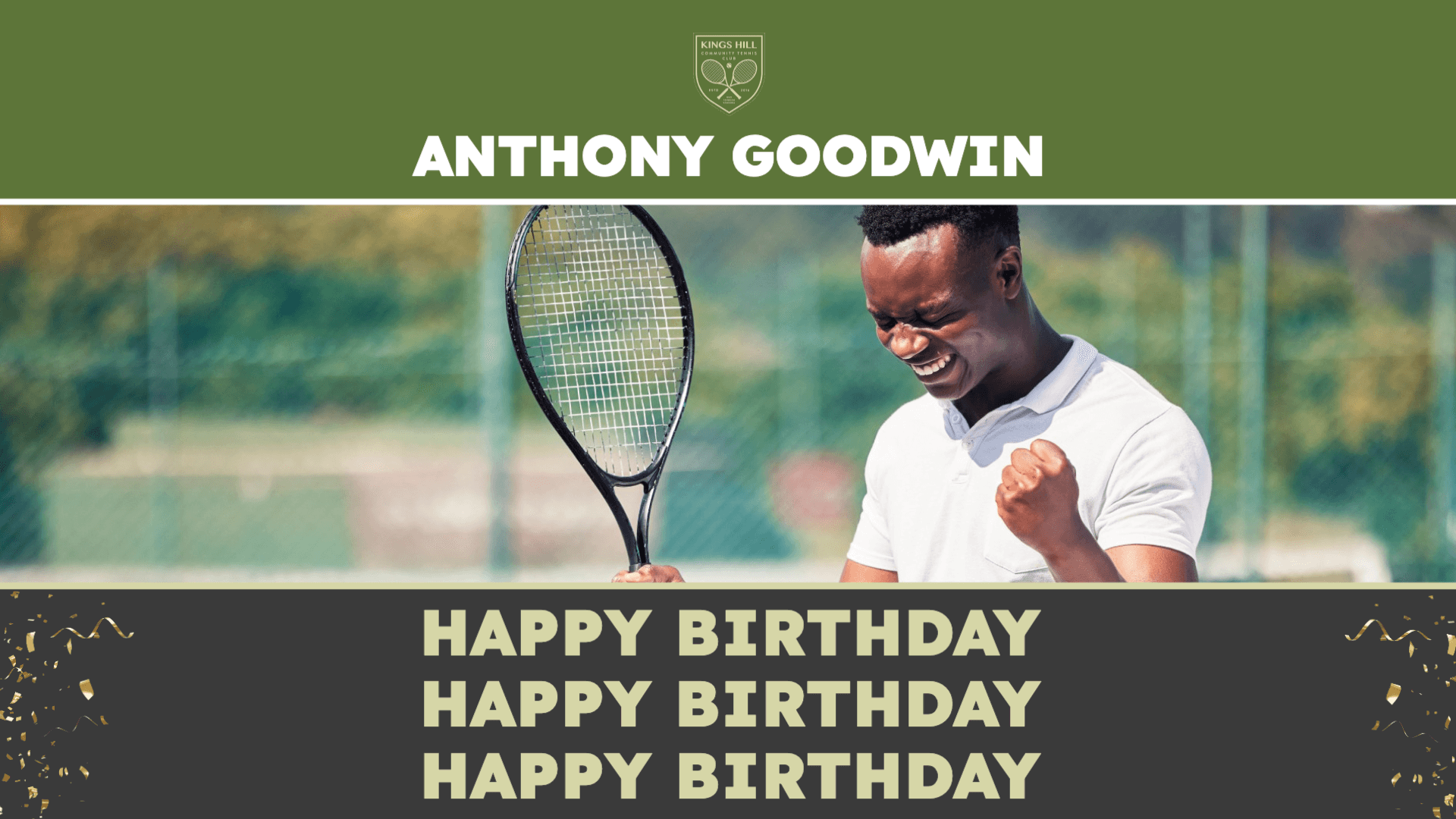 Tennis Player Happy Birthday Editable Layout