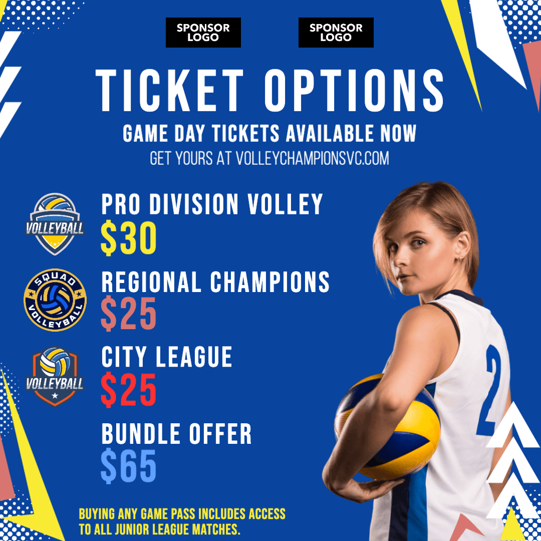 Volleyball Ticket Options Editable Template